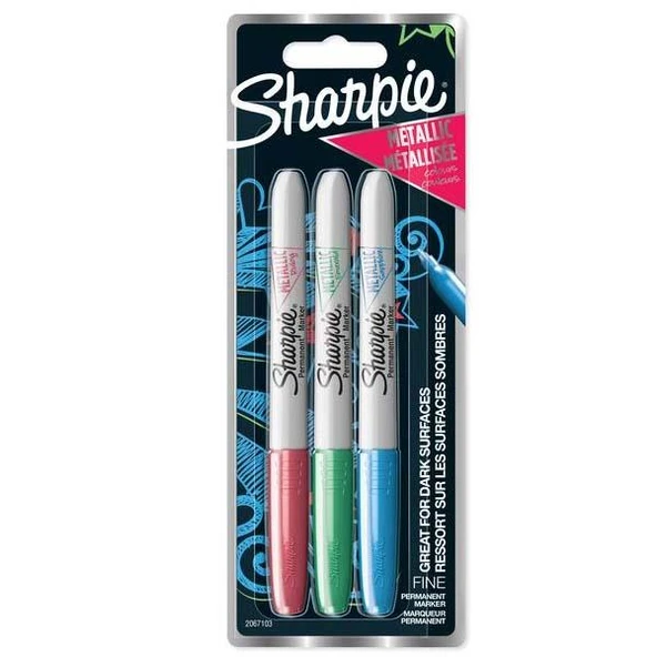 Sharpie Markör Permanent Metalik Kırmızı Yeşil Mavi 3 Lü Bls 2067103 ürün görseli 1