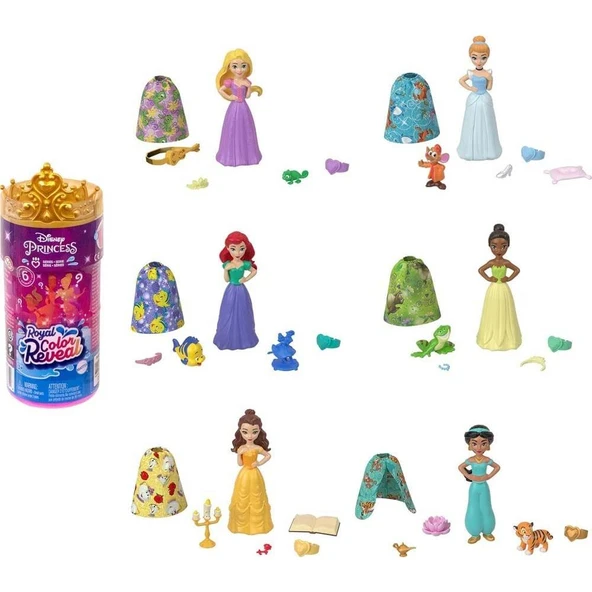 Disney Prenses Color Reveal Renk Değiştiren Ana Karakter Bebekler - 1.Seri HMB69 ürün görseli 1