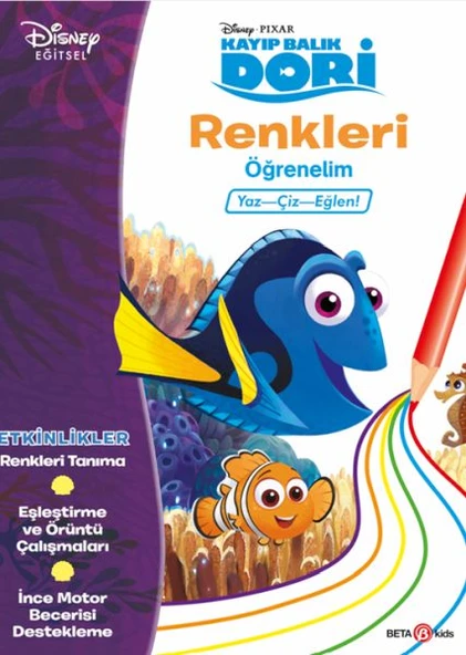 Disney Kayıp Balık Dori Renkleri Öğrenelim Yaz-Çiz-Eğlen! ürün görseli 1