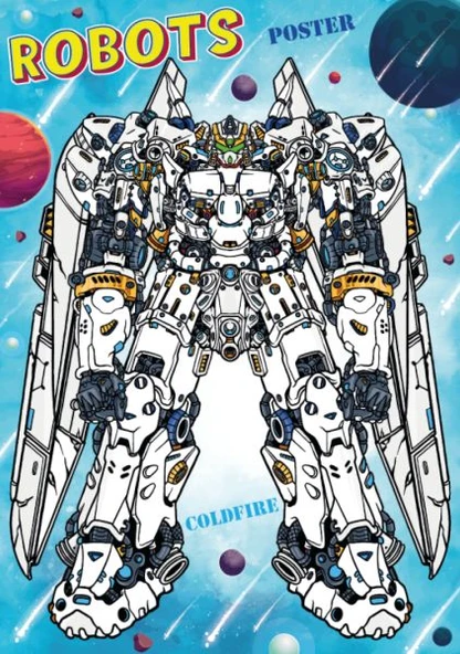 Robots Stickerlı Boyama Kitabı Stand ürün görseli 1