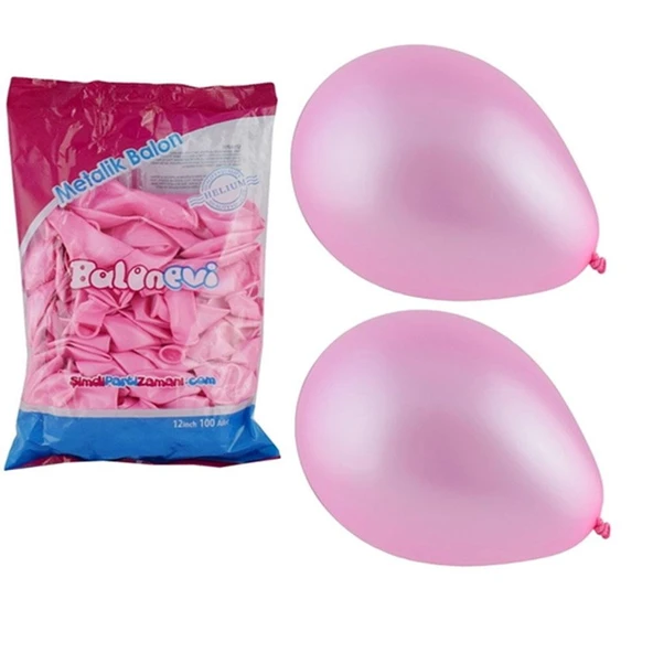 Balonevi Balon Metalik Pembe 100 Lü ürün görseli 1