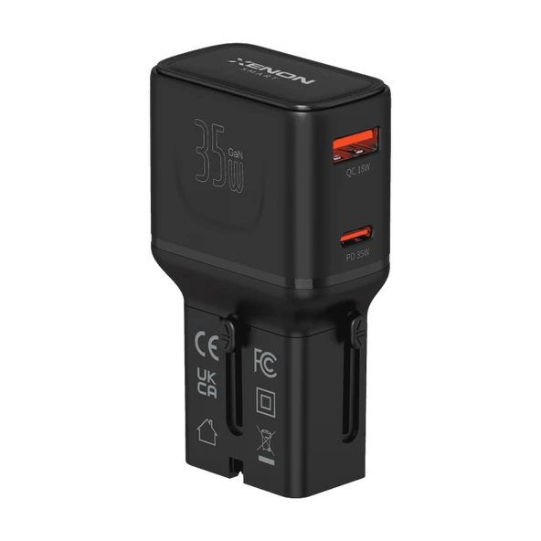 Xenon Smart Priz Dönüştürücü | 35W GaN Hızlı Şarj, 200+ Ülke, USB-C & USB-A, PD PPS, Seyahat Adaptörü (X6407) ürün görseli 1