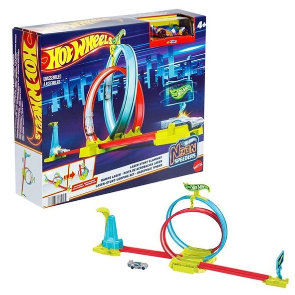 Hot Wheels Neon Yarışlar Çifte Çemberde Yarış Seti MTL-HPC05 ürün görseli 1