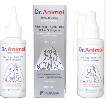 Dr. Animal 100 ml  Kedi & Köpek İçin Göz, Kulak, Ağız Bakım ve Temizleme Solüsyonu (3'ü 1 Arada) ürün görseli 1