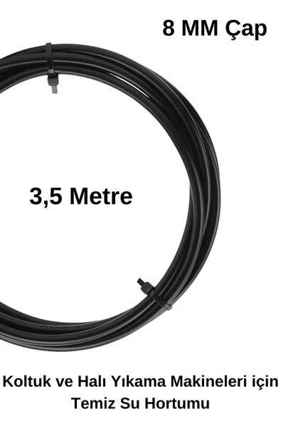 Koltuk ve Halı Yıkama Makineleri için 8 mm Çap 3,5 m Temiz Su Hortumu ürün görseli 1