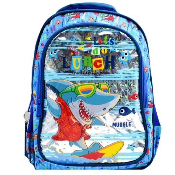 Muggle Okul Çantası Cute Shark Mavi Mu-0044 ürün görseli 1