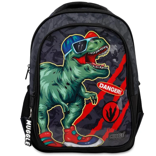Muggle Okul Çantası Danger Dino Siyah Mu-9222 ürün görseli 1