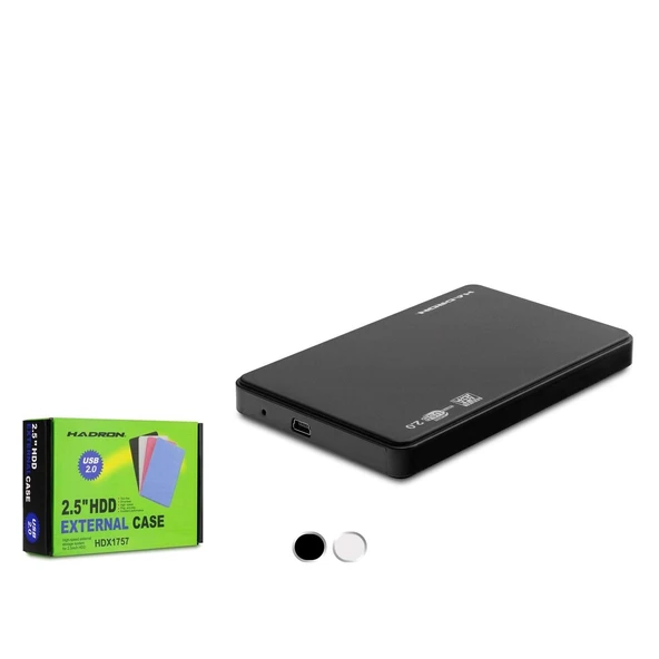 Hadron Hdx1757 Hdd Kutu Usb2.0 Plastik Sata 2.5" Siyah - Beyaz (Boş Kutu) ürün görseli 1
