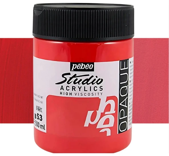Pebeo Studio Akrilik Boya 500ml 53 Dark Cadmium Red Hue ürün görseli 1