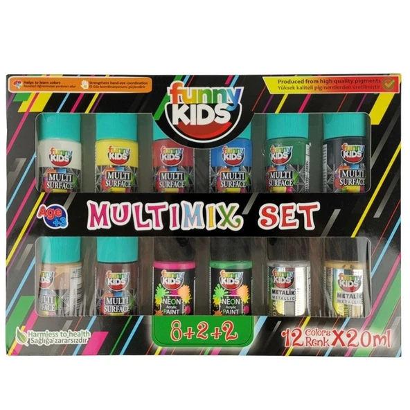 Funny Kids Multi Mix 20 ML 12 Li Set 2100 ürün görseli 1