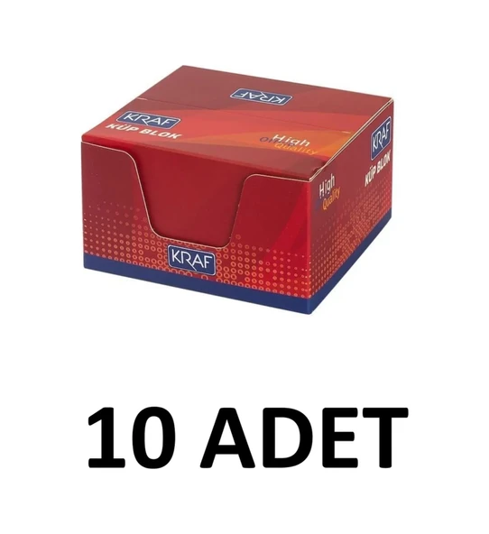 Kraf 10 Paket Küp Blok Beyaz 8x8 Cm 115g ürün görseli 1