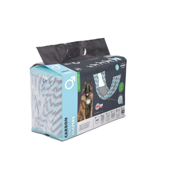 M-Pets Carbonlu Diapers Erkek Köpekler İçin Külot (XXL) 18Li ürün görseli 1