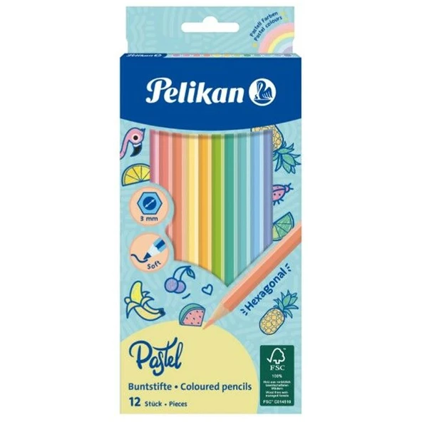 Pelikan Kuru Boya Kalemi Pastel Renkler 12 Li 701143 ürün görseli 1