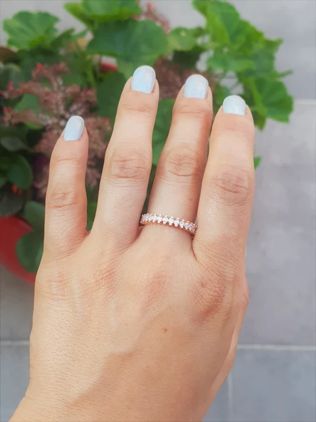 Pırlanta Model Tek Sıra Gümüş Yüzük ürün görseli 1