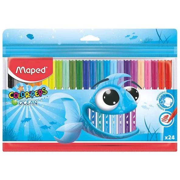Maped Keçeli Boya Kalemi Peps Ocean 24 Renk 845722 ürün görseli 1
