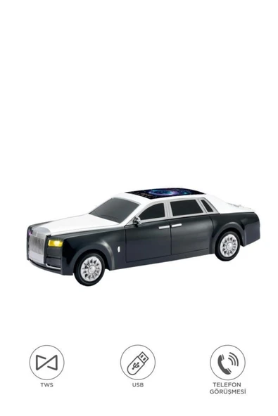 Bluetooth Hoparlör Rolls-Royce Görünümlü Araba Led Ekranlı 15W TWS FM USB Speaker D82 ürün görseli 1