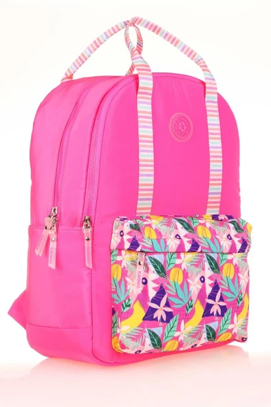 Kaukko Sırt Çantası Double Stripe Pink K1762 ürün görseli 1