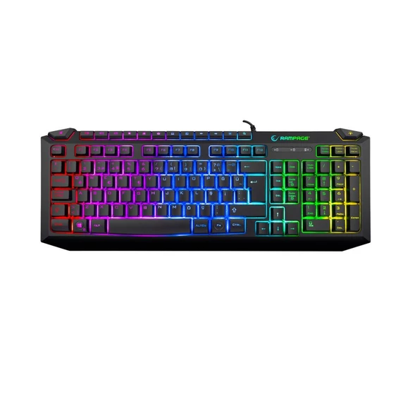 Rampage KB-R310 BROKER V2 Siyah Usb Gökkuşağı Zemin Aydınlatmalı 12800 DPI Oyuncu Klavye + Mouse Set ürün görseli 1