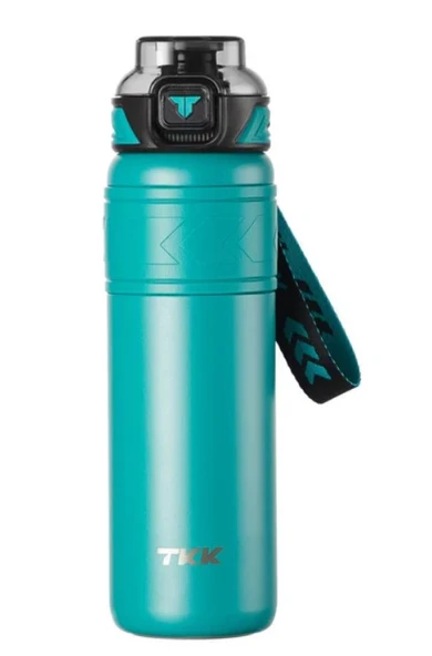 Vagonlife Tkk T2025 900ml Süzgeçli Pipetli Turkuaz Çelik Matara ürün görseli 1