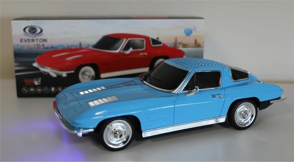 EVERTON RT-1956 Mavi (Blue) Arabalı  Bluetooth Fm-Usb-Tf-Aux Şarjlı Nostaljik Radyo ürün görseli 1