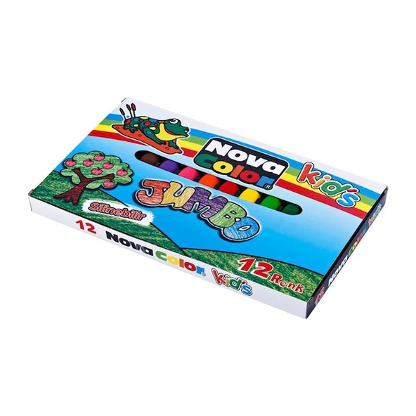 Nova Color Mum Boya Jumbo Üçgen Silinebilir 12 Renk NC 2124 ürün görseli 1