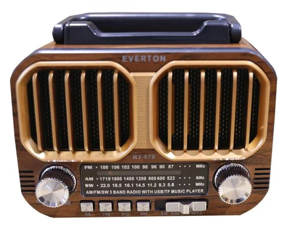 Everton RT-679  Bluetooth-USB-SD-FM Şarjlı Solarlı  Nostaljik Radyo ürün görseli 1