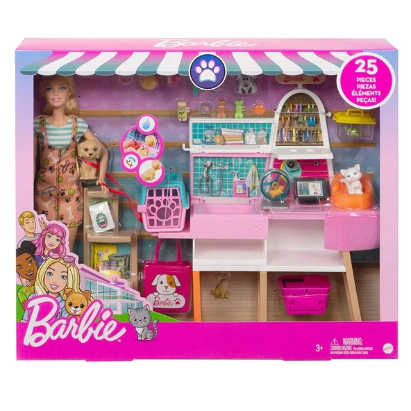 Barbie Ve Evcil Hayvan Dükkanı Oyun Seti GRG90 ürün görseli 1