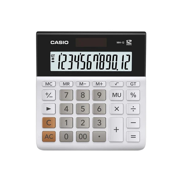 Casio MH-12-WE 12 Hane Masa Üstü Hesap Makinesi ürün görseli 1