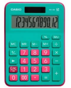Casio MX-12B-GNRD Yeşil+Pembe 12 Hane Masa Üstü Hesap Makinesi ürün görseli 1