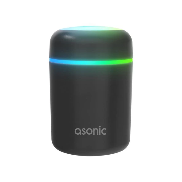 Asonic HN21 Matte Gri 2W 300ML kapasiteli 4 Saat Çalışabilir RGB Mini Oda Nemlendirici ürün görseli 1