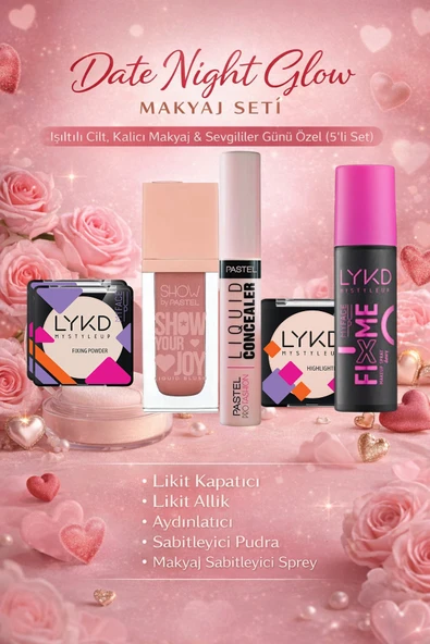 Date Night Glow – Sevgililer Günü Makyaj Seti (5'li) ürün görseli 1