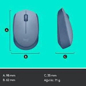 Logitech 910-006866 M171 Kablosuz Mavi Gri Mouse - Resim 2
