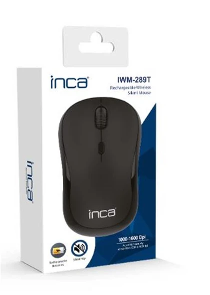 INCA IWM-289T Wireless +Şarjlı Sessiz Mouse Siyah ürün görseli 1