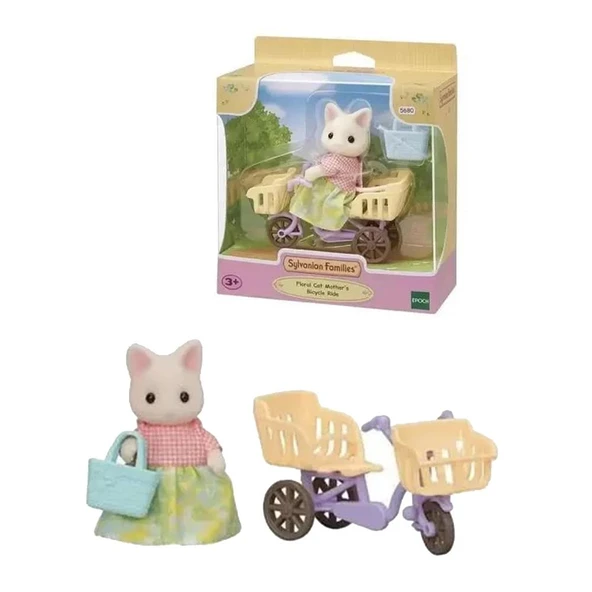 Adore Oyuncak Sylvanian families Çiçekli Kedi Anne Ve Bisiklet ESE5680 ürün görseli 1
