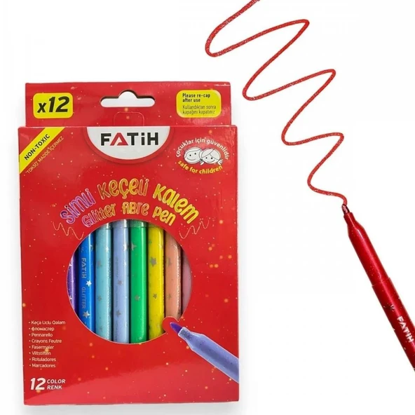 Fatih Keçeli Kalem 12 Renk Simli ürün görseli 1