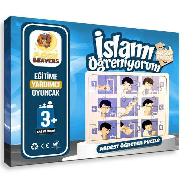 Moon Beavers İslamı Öğreniyorum Puzzle Serisi - 3 Kız Abdest ürün görseli 1