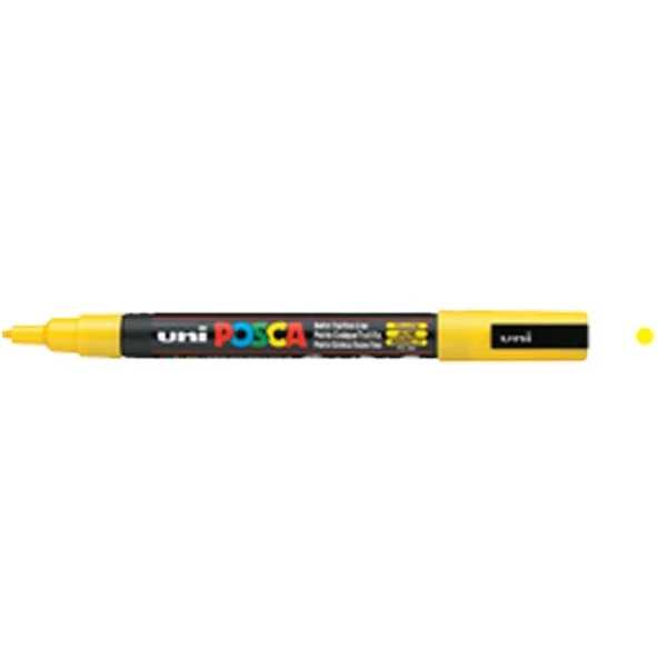Uni-Ball Markör Boyama Posca Su Bazlı Poster 0.9-1.3 MM Sarı PC-3M ürün görseli 1