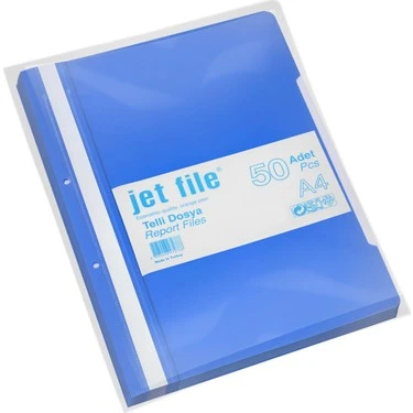 Jet File Telli Dosya Plastik A4 Mavi ürün görseli 1