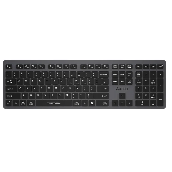 A4 Tech Fstyler FBX50C Gri Bluetooth+2.4G Nano Fn Şarjlı Multimedya Klavye ürün görseli 1