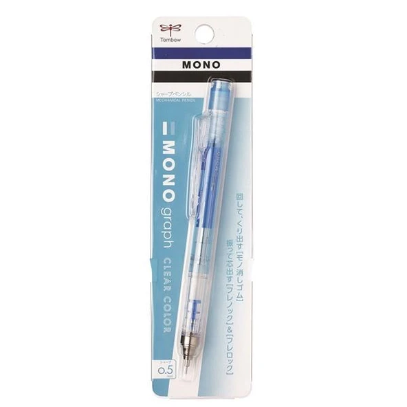 Tombow Versatil Kalem Mono Graph 0.5 MM Şeffaf Mavi ürün görseli 1