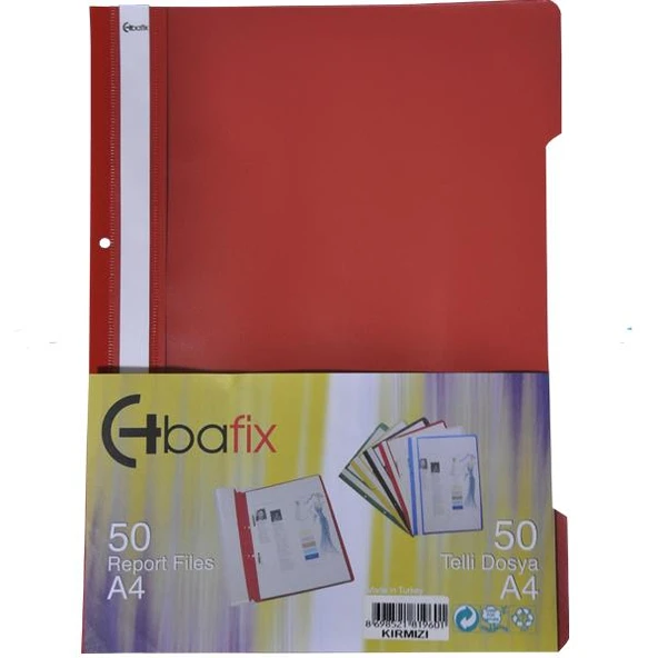 Bafix Telli Dosya Plastik XL Kırmızı A4 ürün görseli 1