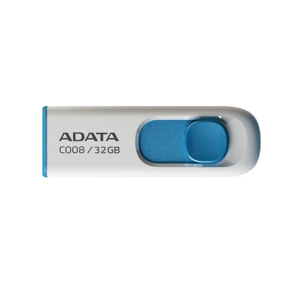 Adata C008-32GB 32GB USB2.0 Classic (White + Blue) Flash Bellek - Resim 3