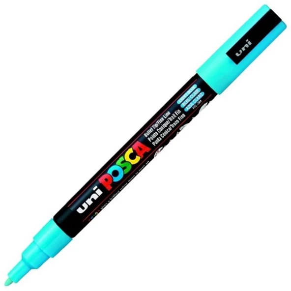 Uni-Ball Posca 0.9-1.3 Su Bazlı Poster Markörü A.Mavi PC-3M ürün görseli 1