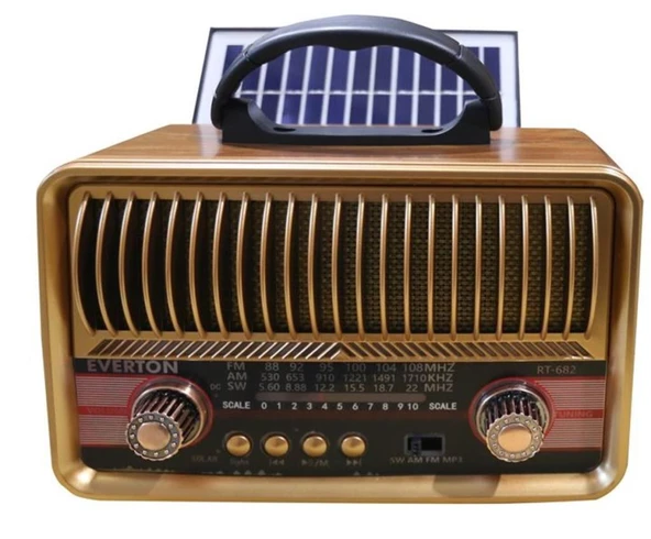 Everton RT-682  Solarlı,Şarjlı Nostaljik Radyo (Bluetooth-USB-SD-FM ) ürün görseli 1