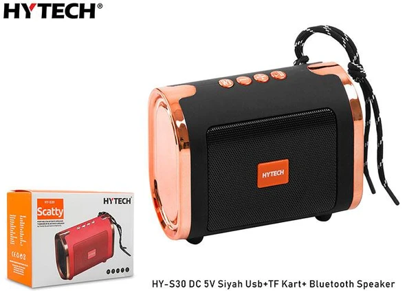Hytech HY-S30 DC 5V Bluetooth Speaker Siyah Usb+TF Kart+ ürün görseli 1