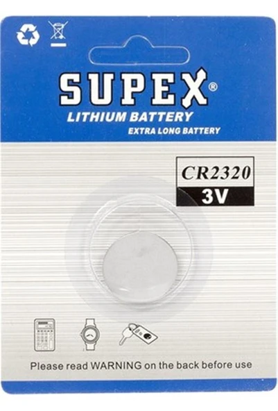 Supex CR2320 3V Lityum Tekli Paket Pil ürün görseli 1