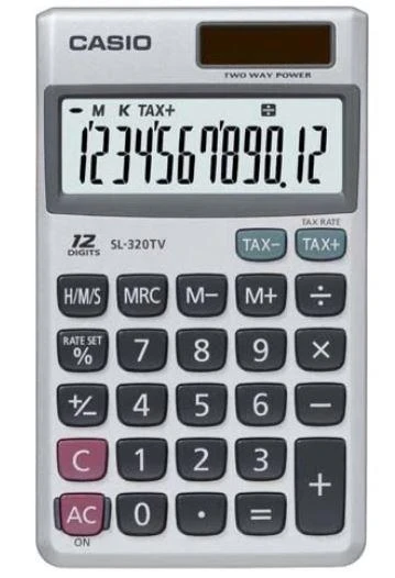 Casio SL-320TV-W-DP 12 Hane Cep Tipi Hesap Makinesi ürün görseli 1
