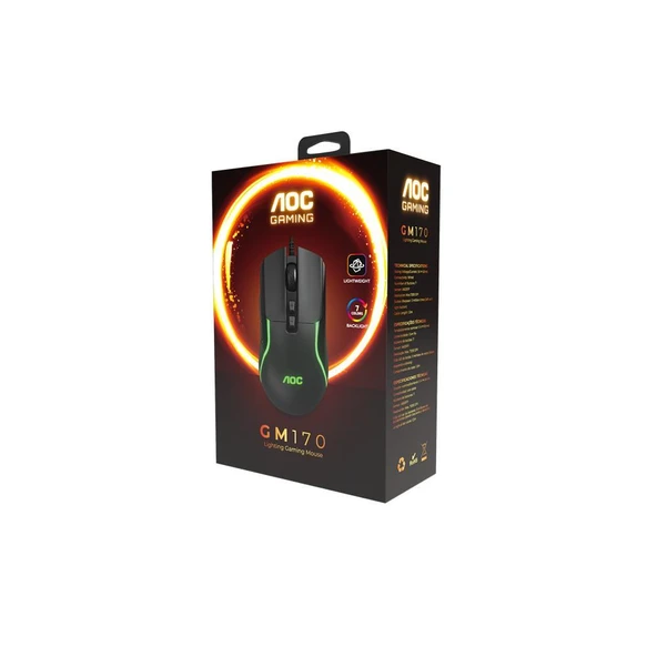 AOC GM170B-LA Kablolu Gaming Mouse ürün görseli 1