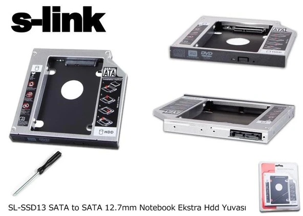 S-link SL-SSD13 Sata 2.5" 12.7mm Harddisk (hdd) Kutusu ürün görseli 1