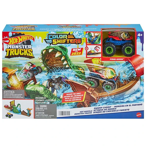 Hot Wheels Monster Trucks Renk Değiştiren Araçlar Timsahdan Kaçış Oyun Seti ürün görseli 1